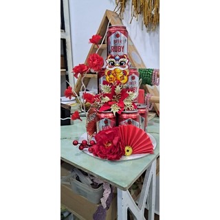 Set trang trí tháp bia, tháp nước ngọt tết 2026