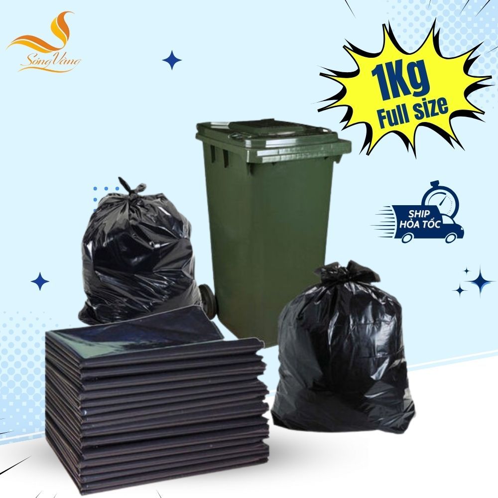 [1kg] Túi nilon đen cho thùng 240L 110 x 140cm | Shopee Việt Nam