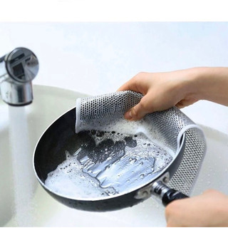 Lưới Rửa Bát Chén Dĩa - Giẻ Lau Bếp Dây Kim Loại Lau Bồn Rửa Chén, Tấm Cọ Rửa Đa Năng Không Mài Mòn 🌸free ship🌸