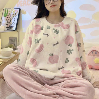 B21 Bộ Ngủ Dài Tay Mùa Đông Lông Cừu San Hô Dày Dặn Nhiều Họa Tiết Siêu Ấm Phương Linh Underwear