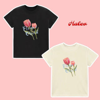 Áo Baby Tee in hình hoa Tulip 100% Cotton 240Gsm