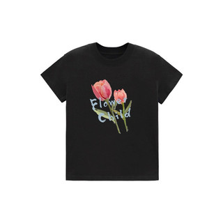 Áo Baby Tee in hình hoa Tulip 100% Cotton 240Gsm