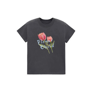 Áo Baby Tee in hình hoa Tulip 100% Cotton 240Gsm