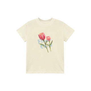 Áo Baby Tee in hình hoa Tulip 100% Cotton 240Gsm