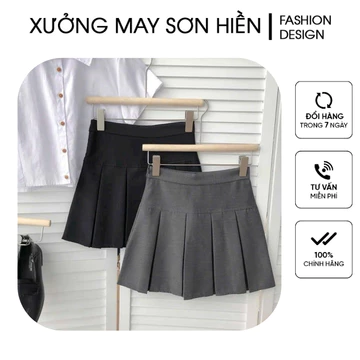 Chân váy xếp ly to có đỡ bụng chân váy xếp ly Hàn Quốc có lót trong