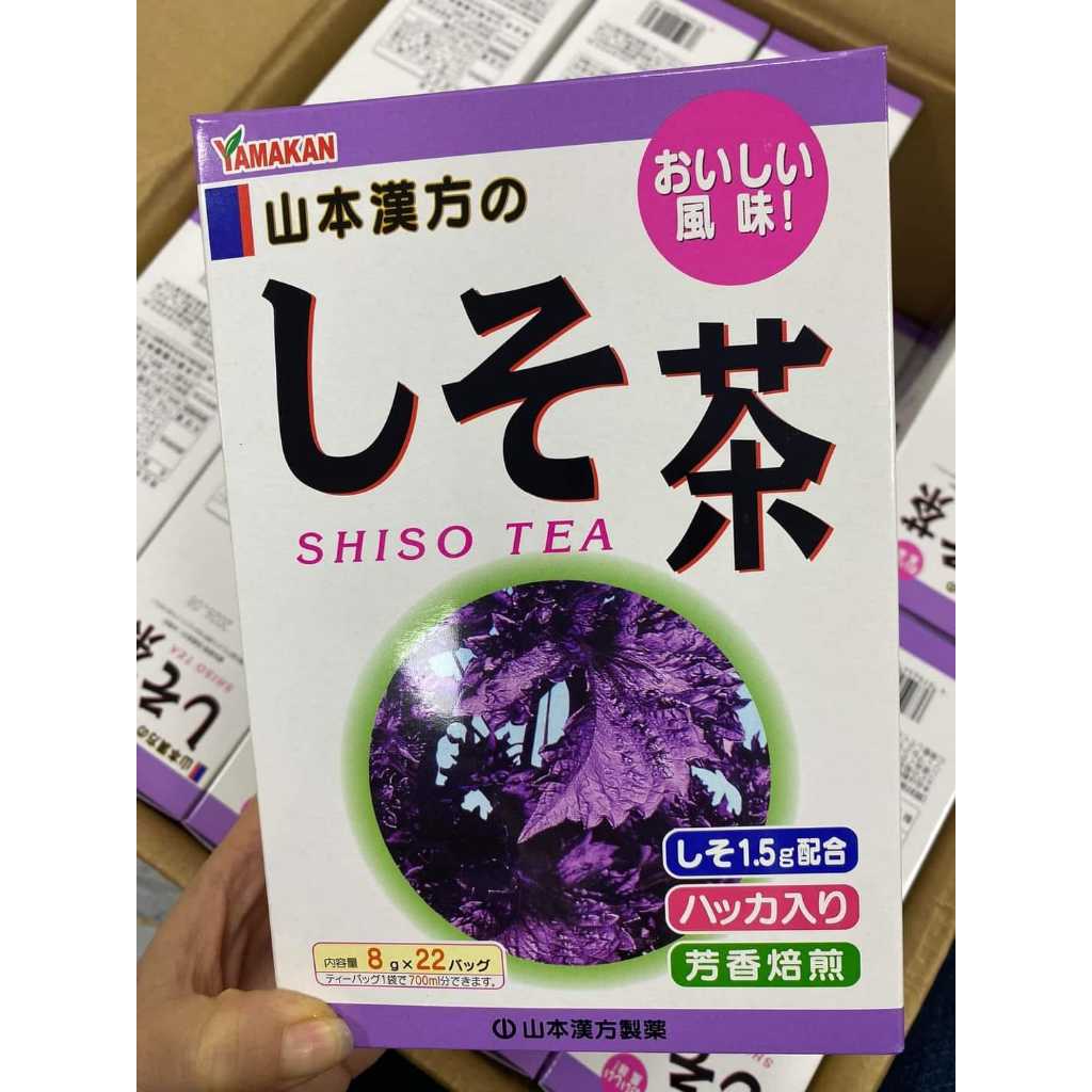 Trà lá tía tô Shiso Yamamoto Kanpo Herbal Tea nội địa Nhật Bản 22 gói x 8g thanh nhiệt, giải độc, giảm căng thẳng