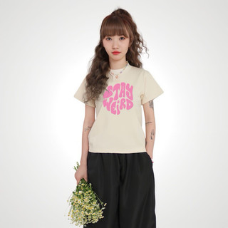 Áo Baby Tee in chữ Stay Weird 100% Cotton 240gsm