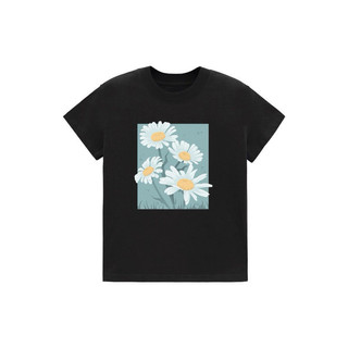 Áo Baby Tee in hình hoa cúc xanh 100% Cotton 240gsm