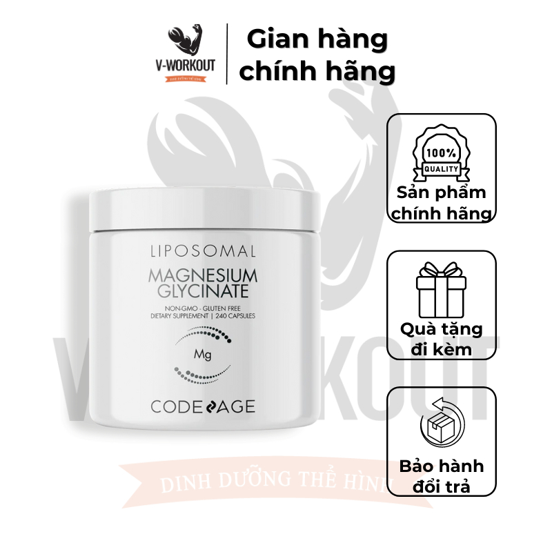 Codeage Viên Uống Tăng Hiệu Suất Cơ Thể Cải Thiện Chức Năng Liposomal Magnesium Glycinate Hộp