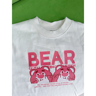 Áo Baby Tee in hình gấu Dâu Lotso dễ thương 100% Cotton 2 chiều 240Gsm