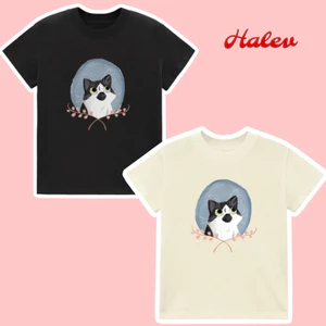 Áo Baby Tee in hình mèo mập dễ thương 100% Cotton 2 chiều