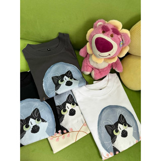 Áo Baby Tee in hình mèo mập dễ thương 100% Cotton 2 chiều