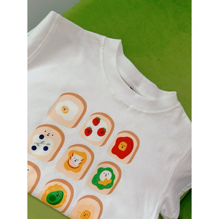 Áo Baby Tee in hình bánh mì dễ thương 100% Cotton 2 chiều 240gsm