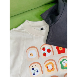 Áo Baby Tee in hình bánh mì dễ thương 100% Cotton 2 chiều 240gsm