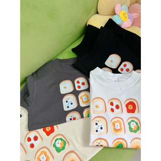 Áo Baby Tee in hình bánh mì dễ thương 100% Cotton 2 chiều 240gsm