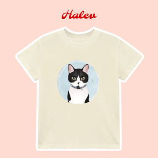 Áo Baby Tee in hình mèo Tuxedo dễ thương 100% Cotton 2 chiều 240Gsm