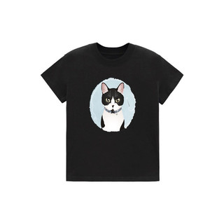 Áo Baby Tee in hình mèo Tuxedo dễ thương 100% Cotton 2 chiều 240Gsm
