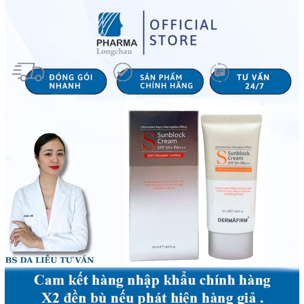 [CHÍNH HÃNG] Kem chống nắng Dermafirm Sunblock Cream SPF50 PA+++ 50ML ...