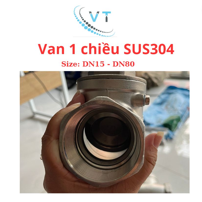 VAN 1 CHIỀU LÁ LẬT REN INOX 304 DN65 DN80