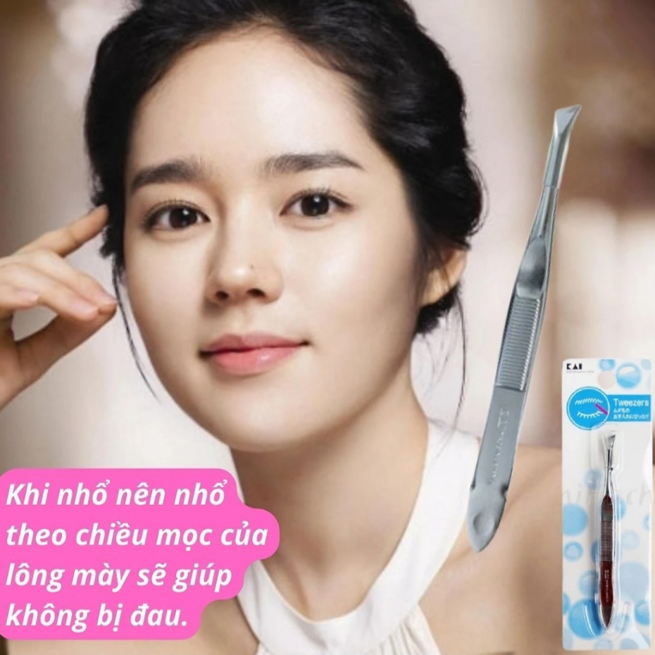 Nhíp Nhổ Lông Mày Bằng Thép Kai Tweezers 78132 - HL0401 (Màu Xanh)