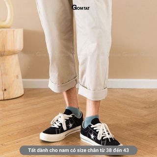Combo 10 đôi tất nam cổ thấp GOMTAT, chất liệu cotton mặt lưới cao cấp hút ẩm khử mùi -NGANTRONLUOI-FIVE-2002-CB10