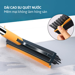 Chổi Cọ Sàn Và Gạt Nước Phòng Tắm Nhà Vệ Sinh Lau Kính Đầu Chổi Xoay 120, Cây Chà Sàn Nhà Tắm Đa Năng 2 Trong 1 88438