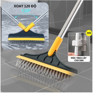 Chổi Cọ Sàn Và Gạt Nước Phòng Tắm Nhà Vệ Sinh Lau Kính Đầu Chổi Xoay 120, Cây Chà Sàn Nhà Tắm Đa Năng 2 Trong 1 88438
