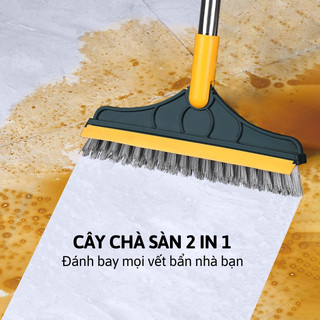 Chổi Cọ Sàn Và Gạt Nước Phòng Tắm Nhà Vệ Sinh Lau Kính Đầu Chổi Xoay 120, Cây Chà Sàn Nhà Tắm Đa Năng 2 Trong 1 88438