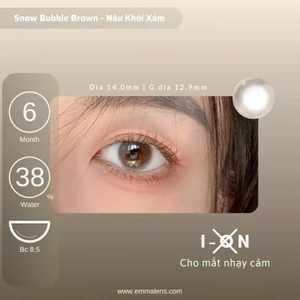 Kính áp tròng Snow Bubble Brown | Nâu Khói Xám | Emma Lens