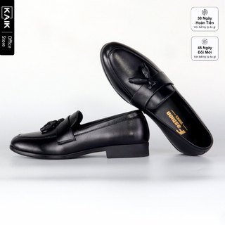 Loafer Hera - Giày lười nam da bò màu đen trơn