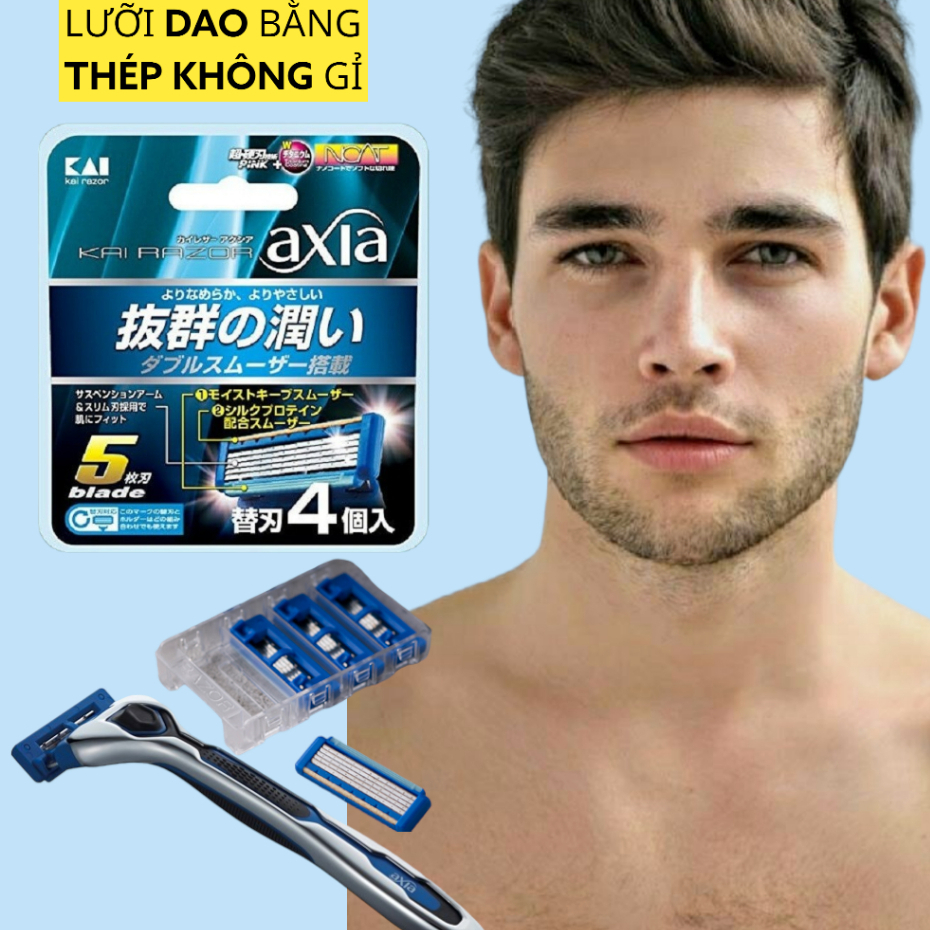 Set Đầu Lưỡi Dao 5 Lưỡi Kép Kai Razor Axia 00614 (Set 4 Lưỡi Dao)