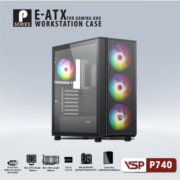 Case VSP P740 Full ATX và E-ATX Chuyên Gaming và Workstation | Shopee ...