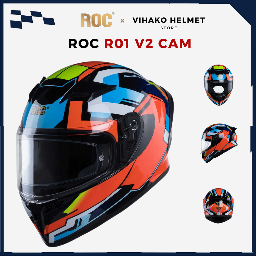 Mũ bảo hiểm fullface roc r01 nón đi phượt royal helmet chính hãng nhiều ...