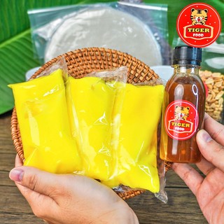 Bánh tráng phơi sương tóp mỡ TIGER FOOD  Bánh tráng + Bơ béo + Muối tôm hành phi + Tóp Mỡ + Sốt Me + Đậu phộng Siêu Ngon