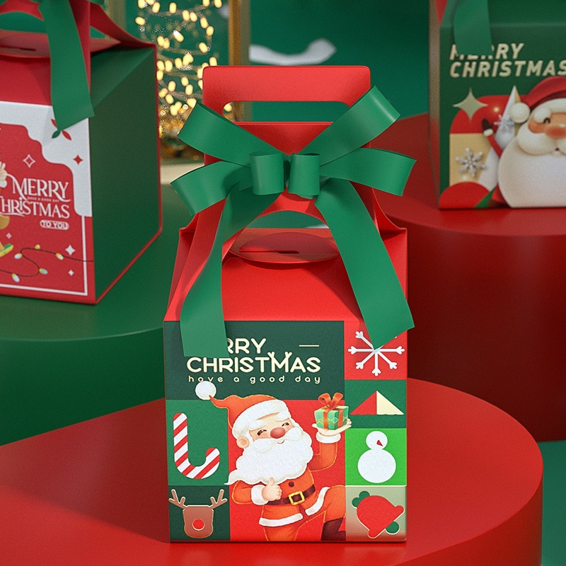 Hộp đựng quà Giáng Sinh cỡ 8.5x8.5x10cm dùng làm hộp quà tặng hoặc treo cây thông Noel