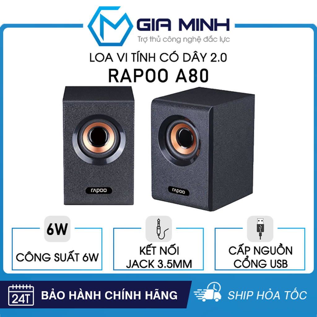 Loa Vi Tính 2.0 Rapoo A80 - Thiết Kế Mini Nhỏ Gọn - Bảo Hành 24 ...