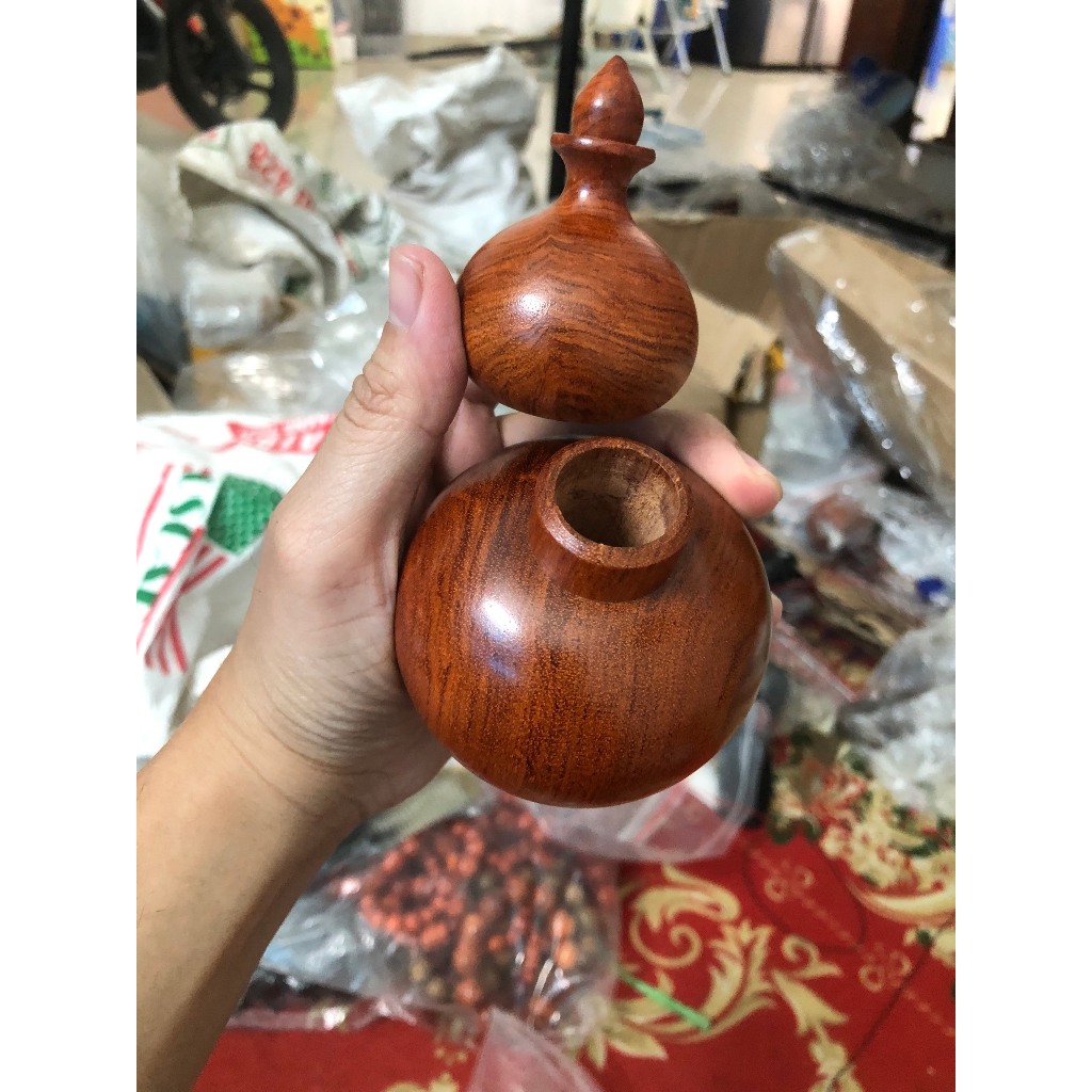 Lọ tăm gỗ Trắc đỏ đen Hương đỏ Bách xanh dáng hồ lô giá xưởng gỗ làng nghề tiện Nhị Khê
