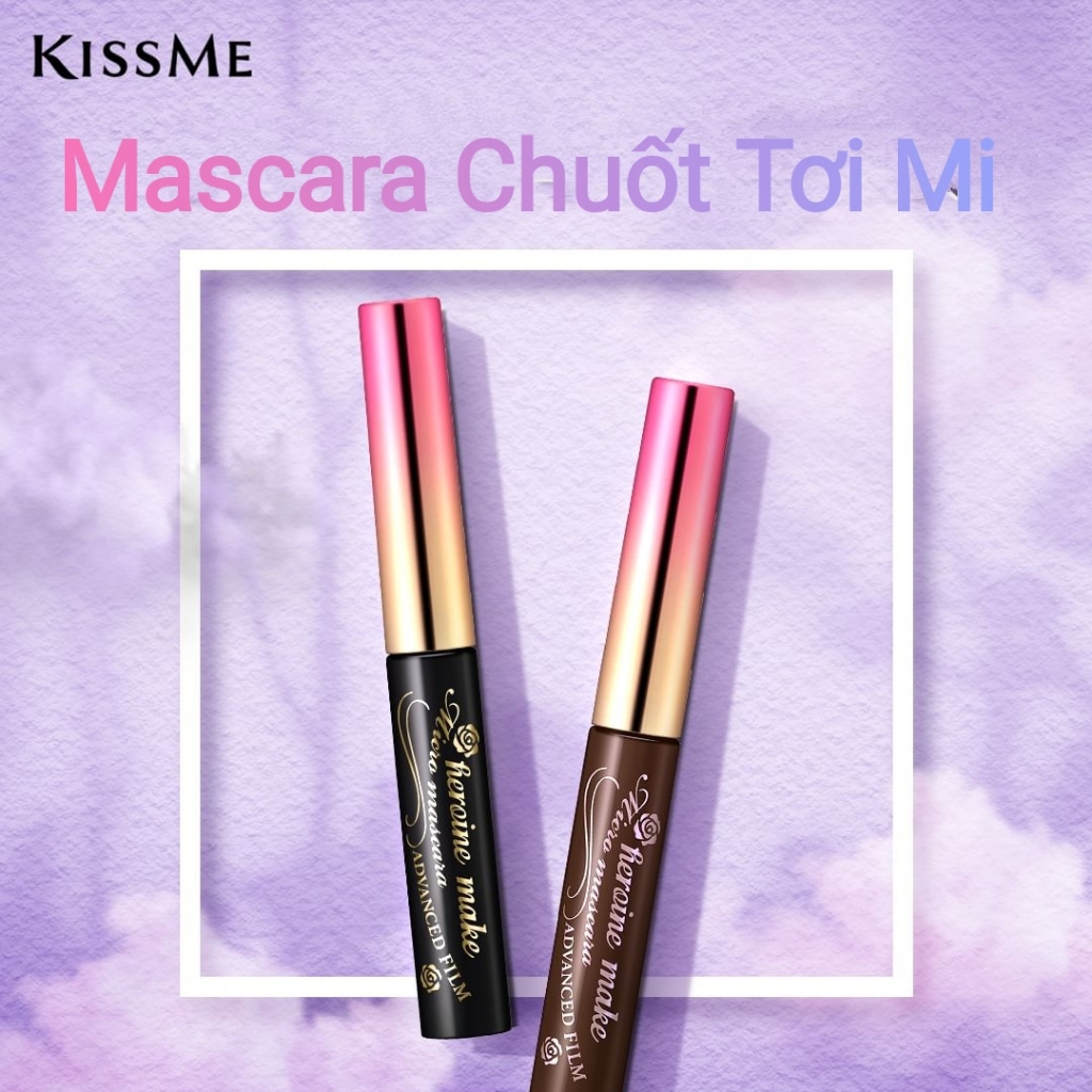Mascara Kissme Heroine Make Không Trôi Giúp Chuốt Tơi Và Dày Rậm Làn Mi Mỏng (Màu Nâu)