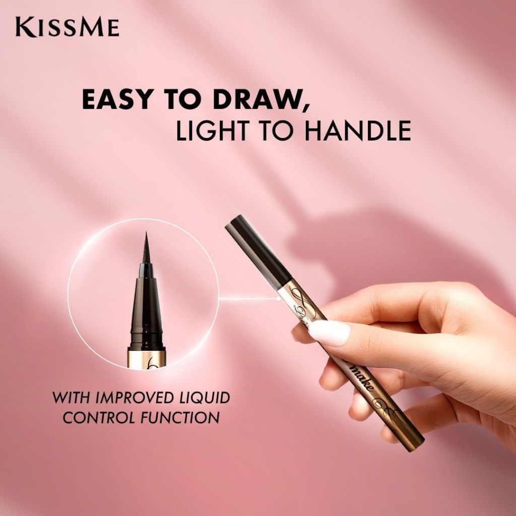 Bút Kẻ Mắt Nước Chống Trôi, Không Lem Kissme Heroine Make Eyeliner Rich Keep Màu Nâu Đen (0.4mL)