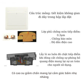WGL121N-Công Tắc Đèn Đôi 10A - Mặt 2 Nút Bấm , 1 Chiều,  Led