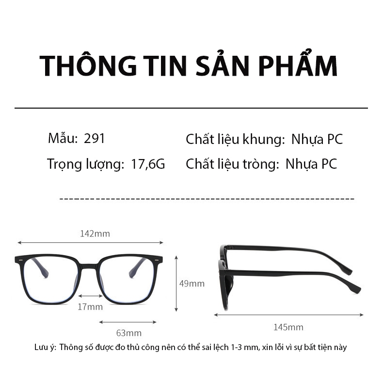 Gọng kính cận mắt đổi màu cao cấp phong cách Hàn Quốc chống tia UV ánh sáng xanh thời trang nữ nam Hottrend HANASO 505