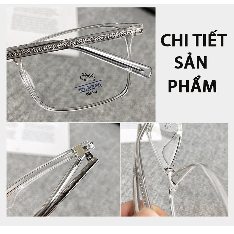 Gọng kính cận nữ nam cao cấp phong cách Hàn Quốc siêu hot mắt kính không độ chống tia UV400 ánh sáng xanh đẹp HANASO 553