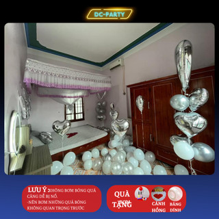 Set bóng bay trang trí phòng cưới tông trắng mẫu mới nhất DC PARTY đẹp đơn giản dễ làm