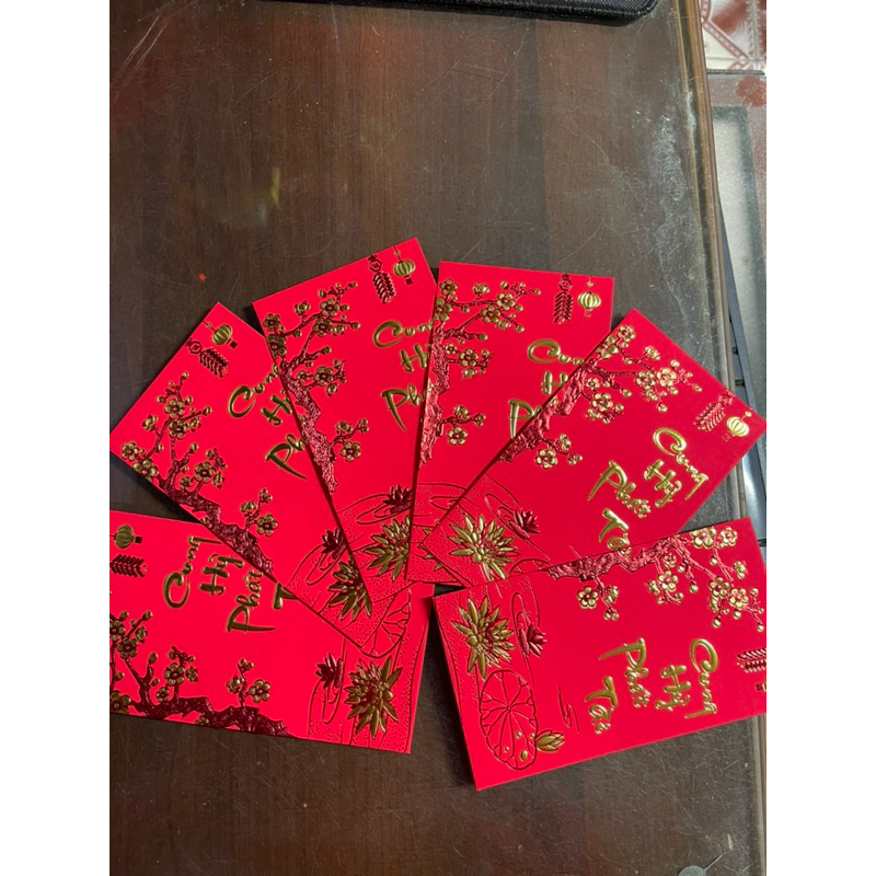 LÌ XI CHÚC TẾT, TÚI 6 CÁI, KT9x16,3CM - VPP QUỐC HUY.