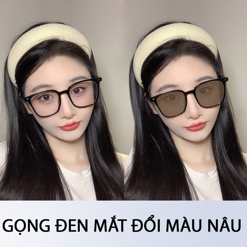 Gọng kính cận mắt đổi màu cao cấp phong cách Hàn Quốc chống tia UV ánh sáng xanh thời trang nữ nam Hottrend HANASO 505