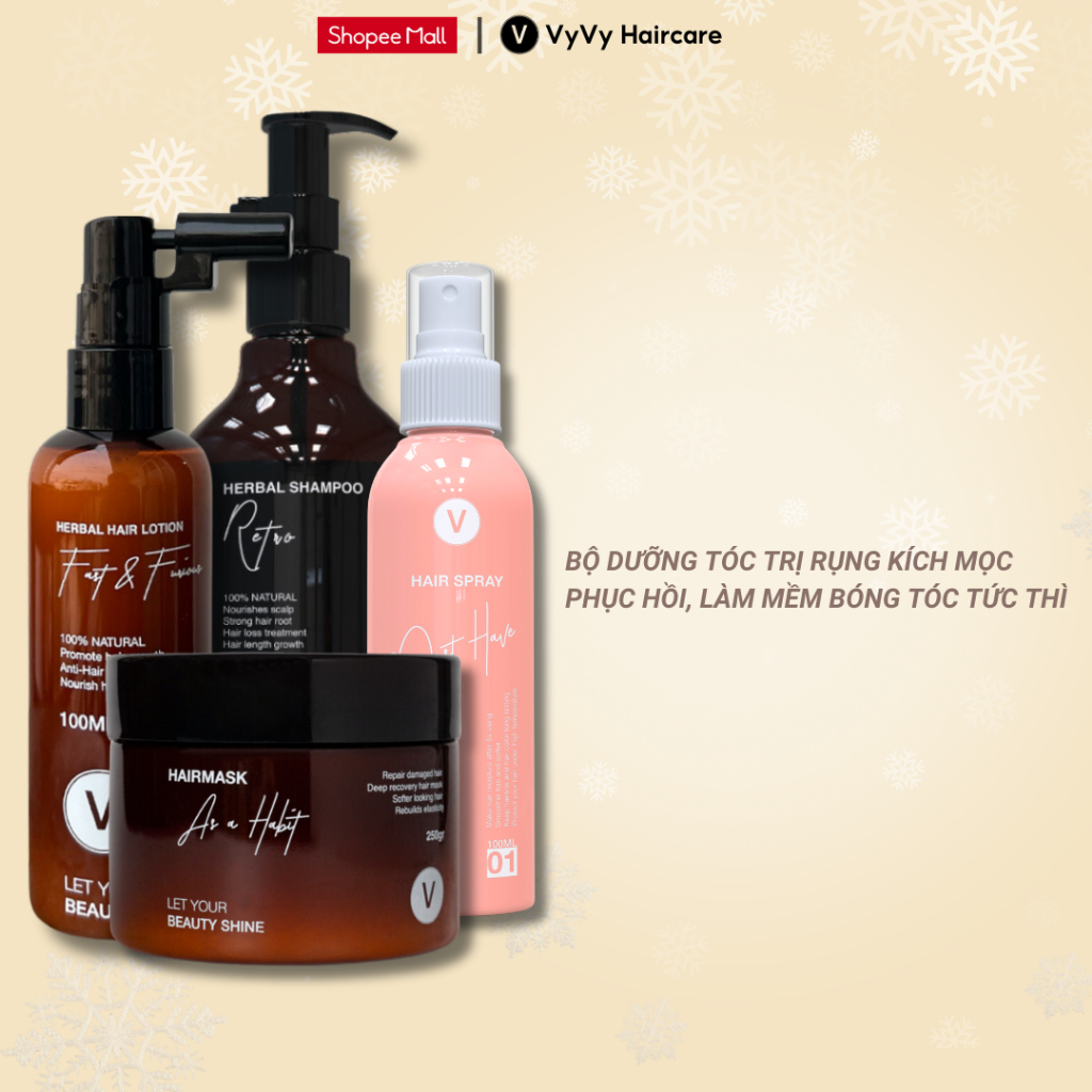Ảnh Combo11 bộ 4 sản phẩm chăm sóc phục hồi toàn diện cho mái tóc vyvyhaircare V 745ml / 780ml 1