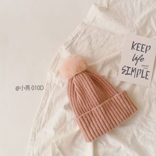Mũ len cho bé, Mũ len vàng/xanh/kem/hồng/đỏ cục bông M010 | Tiểu Yến KID