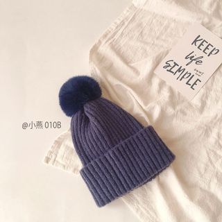 Mũ len cho bé, Mũ len vàng/xanh/kem/hồng/đỏ cục bông M010 | Tiểu Yến KID