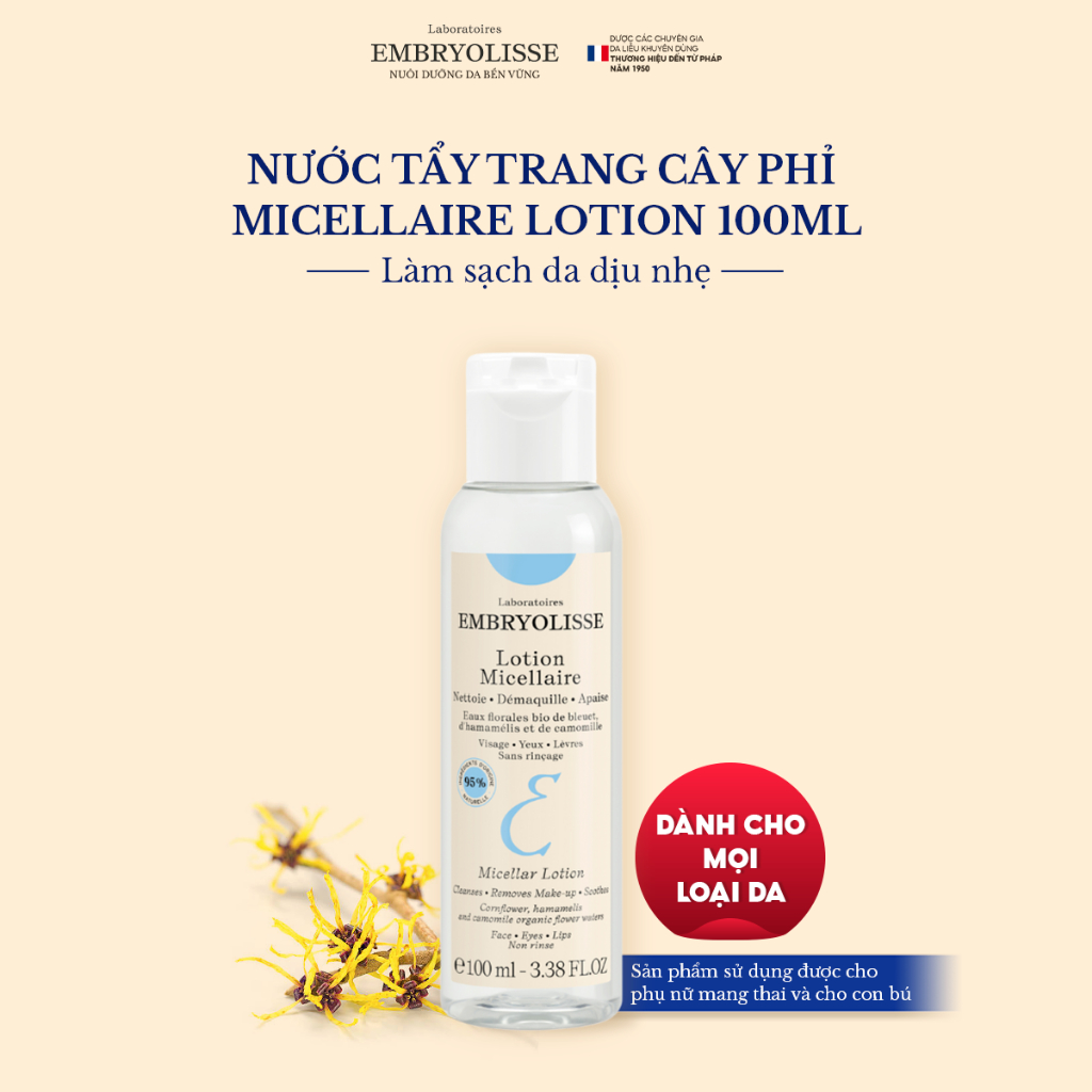 Ảnh Nước Tẩy Trang Cây Phỉ Embryolisse Micellaire Lotion 100ml 2