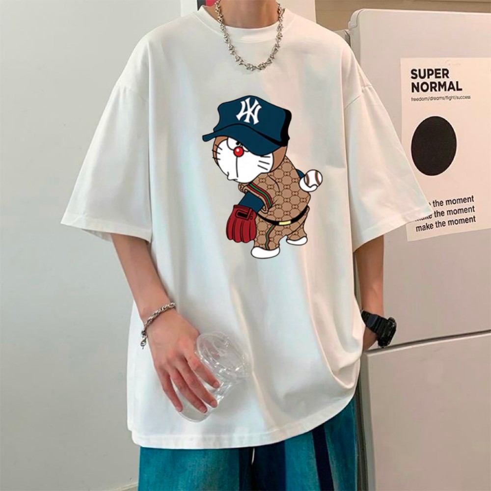 [VẢI 250 GSM] Áo Thun NYC DORAEMON Đánh Bóng Chày Unisex Form Rộng Tay Lỡ Cao Cấp Định Lượng Vải 250 GSM Co Giãn -AP209